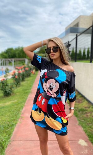 Rochie-tricou dreapta Hello Mickey